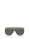 Dolce & Gabbana Logo-plaque Shield Sunglasses In Gold