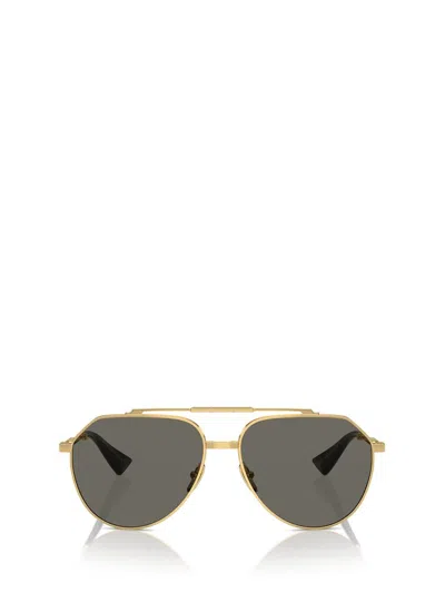 Dolce & Gabbana Gold Frame Metal Sunglasses With Gray Lenses