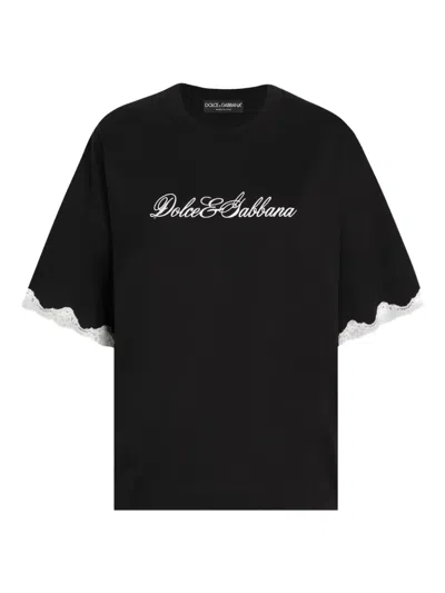 DOLCE & GABBANA JERSEY T-SHIRT WITH EMBROIDERY