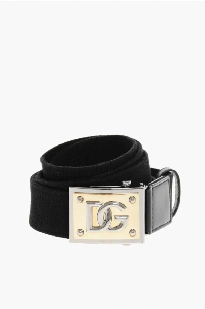 Dolce & Gabbana Fabric Belt With Logoed Buckle 35mm Grösse 100