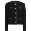 Dolce & Gabbana Jeweled Button Boucle Jacket In Black