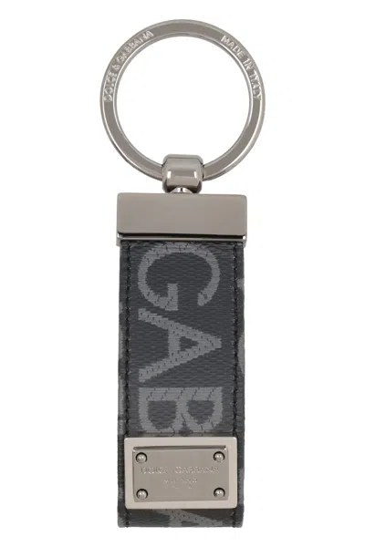 DOLCE & GABBANA DOLCE & GABBANA FABRIC KEY RING WITH LOGO