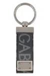 Dolce & Gabbana Men's Fabric Key Ring With Logo In Black
