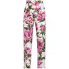 Dolce & Gabbana Peony Print Straight-leg Ankle Pants