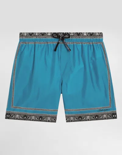 Dolce & Gabbana Fabric Swim Trunks With Bandanna Print In プリ