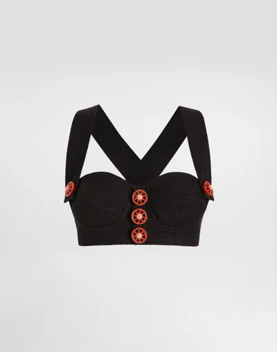 Dolce & Gabbana Fabric Top In Black
