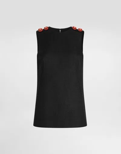 Dolce & Gabbana Fabric Top In Black