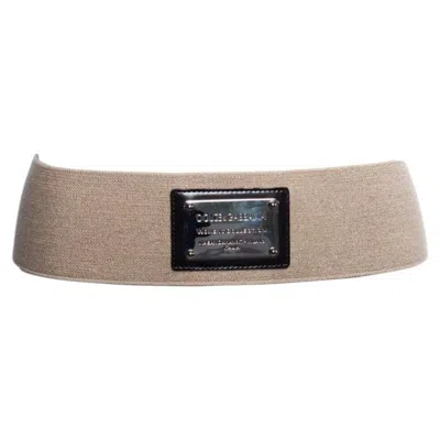 Pre-owned Dolce & Gabbana , Fabric Waist Stretch Belt In Brown