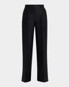 Dolce & Gabbana Faille Heavy Wool-blend Pintuck Trousers In Black