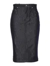 Dolce & Gabbana Falda Semilarga - Azul In Azul