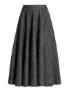 Dolce & Gabbana Midi Circle Skirt In A Dotted Wool Blend In Gray