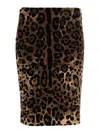 Dolce & Gabbana Leopard-print Cotton-blend Chenille Mini Skirt In Brown