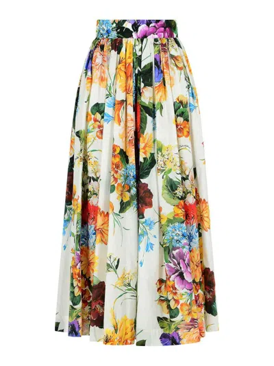 Dolce & Gabbana Fiorata Multicolor Cotton Skirt