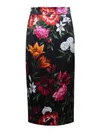 Dolce & Gabbana Flower-print Midi Skirt In Black