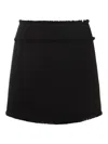 Dolce & Gabbana Raschel Tweed Skirt In Black