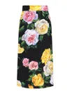 Dolce & Gabbana Multicolor Shirt With Oversize Pointed Collar And All-over Floral Motif In Silk Stretch Woman In Black