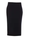 Dolce & Gabbana Longuette High-waisted Knee-length Skirt With Back Slit In Black