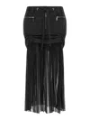 Dolce & Gabbana Black Skirt With Pleated Design And Drawstring Waist In Silk Blend Stretch Woman In Black