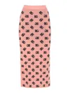 Dolce & Gabbana Pink Skirt With Pencil Design And All-over Printed Dg Logo In Color Carne Y Neutral