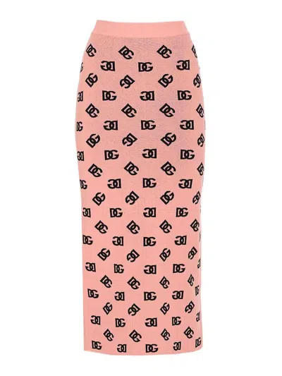 Dolce & Gabbana Falda Semilarga In Color Carne Y Neutral