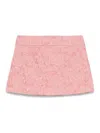Dolce & Gabbana Embossed Floral High Waist Mini Skirt In Nude & Neutrals