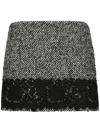Dolce & Gabbana Short Skirt With Lace Insert In Grey