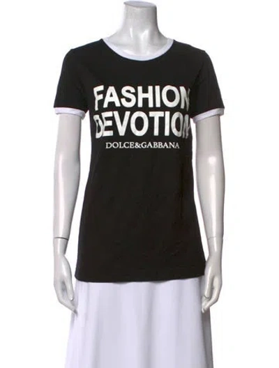 Pre-owned Dolce & Gabbana 'fashion Devotion' Graphic Print T-shirt In Black