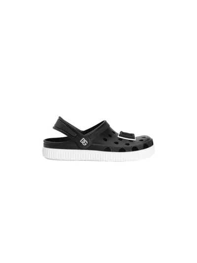 Dolce & Gabbana Fashionable Logo Sandals For Kids In Black
