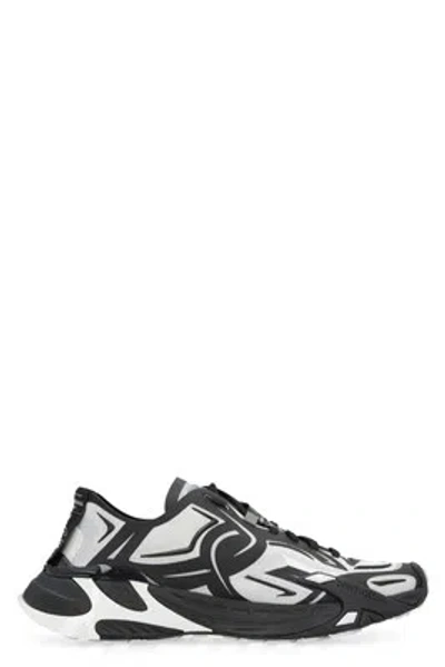 Pre-owned Dolce & Gabbana Fast Knit Low-top Sneakers In Black