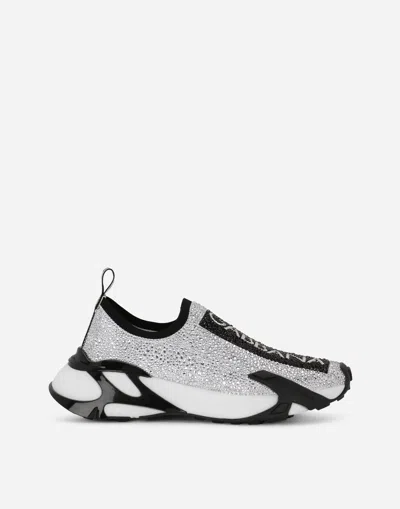 DOLCE & GABBANA FAST SNEAKERS WITH FUSIBLE RHINESTONES