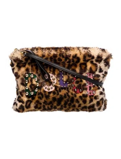 Pre-owned Dolce & Gabbana Faux Fur Cleo In Brown