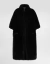 Dolce & Gabbana Faux Fur Coat In Black