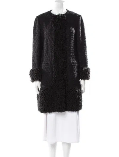 Pre-owned Dolce & Gabbana Faux Fur Coat In Black