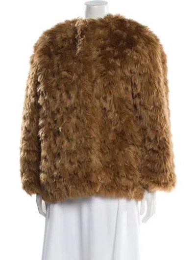 Pre-owned Dolce & Gabbana Faux Fur Coat In Brown