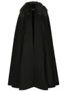 Dolce & Gabbana Faux-fur Collar Cape In Black