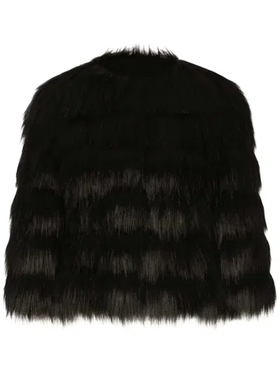 DOLCE & GABBANA FAUX FUR CROPPED JACKET