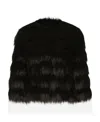 Dolce & Gabbana Cropped-jacke Mit Faux Fur In Black