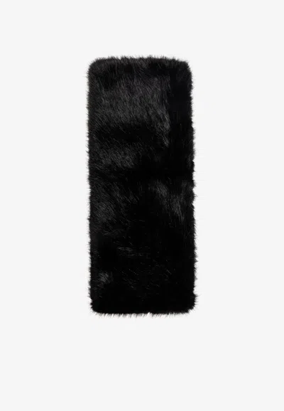 Dolce & Gabbana Faux Fur Hand Muff In Black