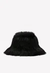Dolce & Gabbana Women's Faux Fox Fur Bucket Hat In Black
