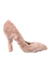Dolce & Gabbana Light Pink Faux Fur Heels Pumps Shoes In Pink