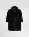 Dolce & Gabbana Faux Fur Jacket In Black