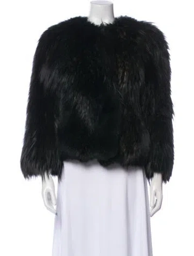 Pre-owned Dolce & Gabbana Faux Fur Jacket In Black