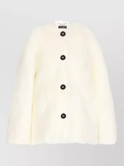 Dolce & Gabbana Off-white Padded Faux-fur Jacket In W0001 Bianco Natural