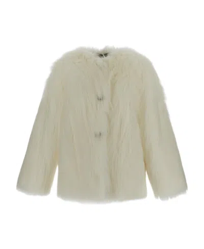 Dolce & Gabbana Faux-fur Jacket In Neutral