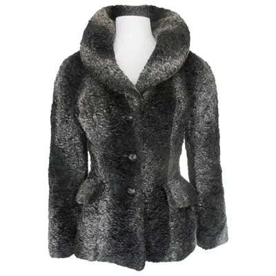 Pre-owned Dolce & Gabbana Faux Fur Jacket Small In Black