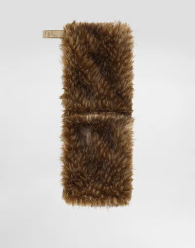 Dolce & Gabbana Faux Fur Muff In Multicolor