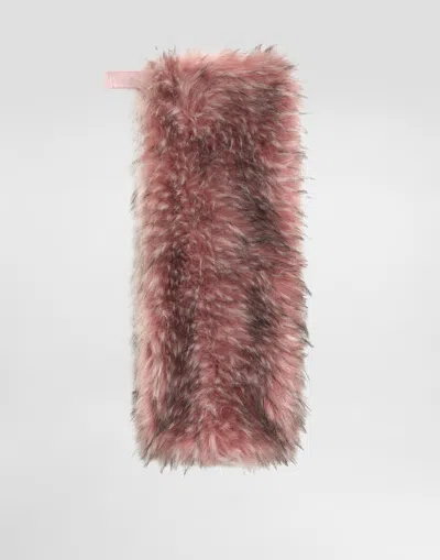 Dolce & Gabbana Faux Fur Muff In Pink
