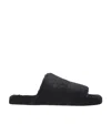 Dolce & Gabbana Faux Fur Slides In Black