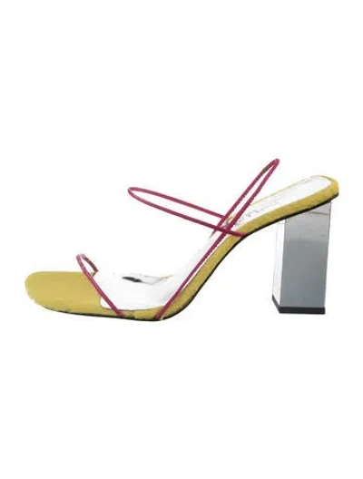 Pre-owned Dolce & Gabbana Faux Fur Trim Sandals In Pink