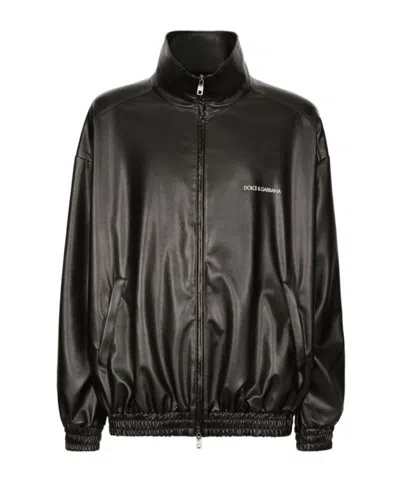 DOLCE & GABBANA DOLCE  GABBANA LOGO PRINTED ZIPPED JACKET